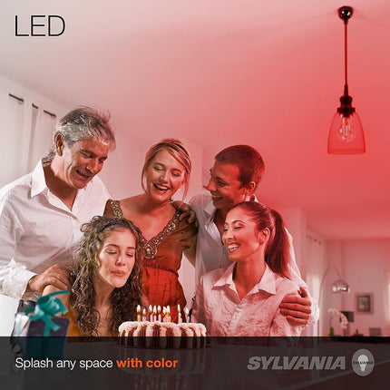 Ampoule LED à filament de verre rouge A19 Sylvania, équivalent 40W, 4,5W efficace, à intensité variable, culot moyen E26 - Lot de 1 (40300)