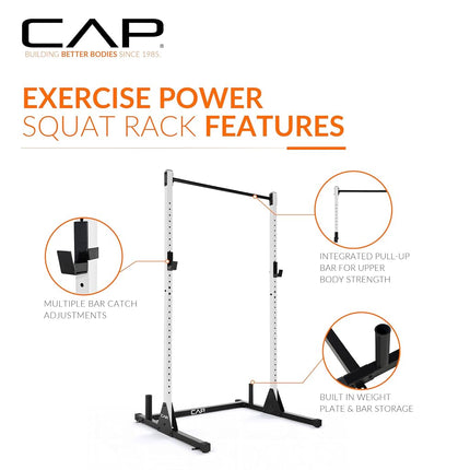 CAP Barbell Elite Series Power Rack Exercise Stand | White