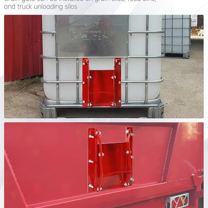 Sliding Grain Gate-9"x9", Heavy Duty Steel Grain Bin Slide Gate is Suitable for Grain Silos, Feed Bins, Truck Bin Unloading, Red Grain Feed Bin Slide Door