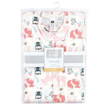 Hudson Baby Bebé Unisex de Algodón sin Mangas, Bolsa de Dormir, Saco, Manta, Niña Bosque, 6-12 Meses