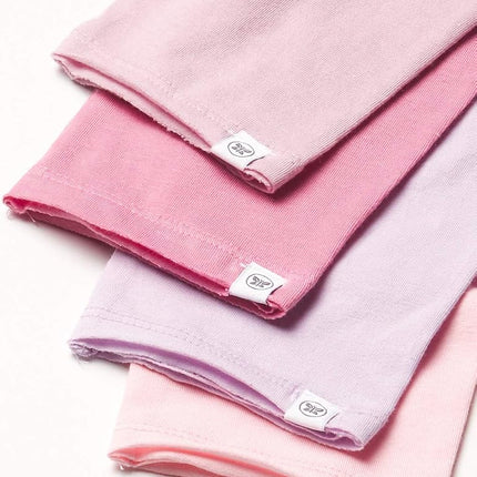 HonestBaby Multipack Leggings Skinny, Flare and Cargo Pants Organic Cotton for Infant Baby Girls, Toddlers, Little Kids, 4-Pack Pink Ombre, 4T