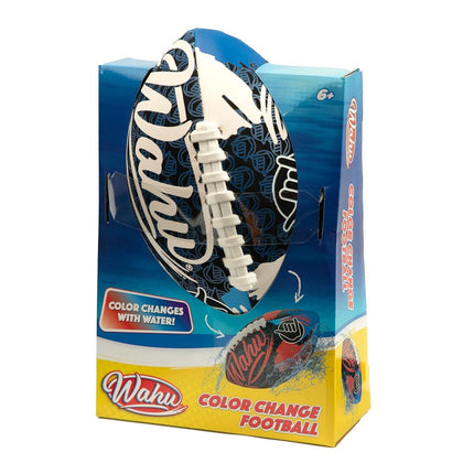 Wahu 100% Waterproof Color Change Beach Football with Real Laces for in and Out of Water Play, 9" Outdoor Football for Pool and Beach Games, Red