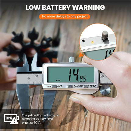 HARDELL Digital Caliper, Rechargeable Calipers with Large LCD Screen