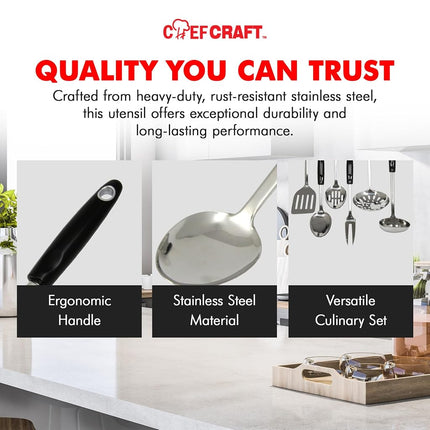 Chef Craft Select Stainless Steel Spoon, Silver