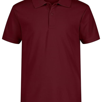 Nautica Boys' School Uniform Short Sleeve Performance Polo, Burgundy 601, 10-12 Husky