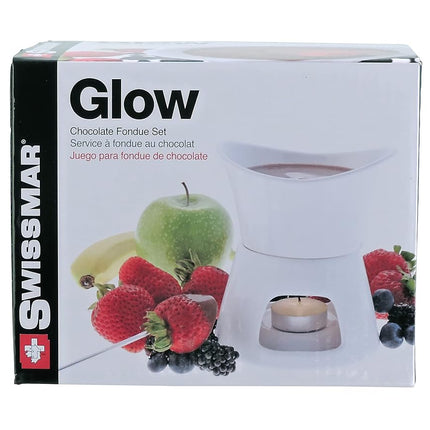 Swissmar F66322 Glow 7 Piece Chocolate Fondue Set, White