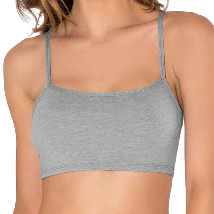 Fruit of the Loom Women's Sports Bra (Pack of 3), Heather Grey/White/Heather Blue, UK 14
