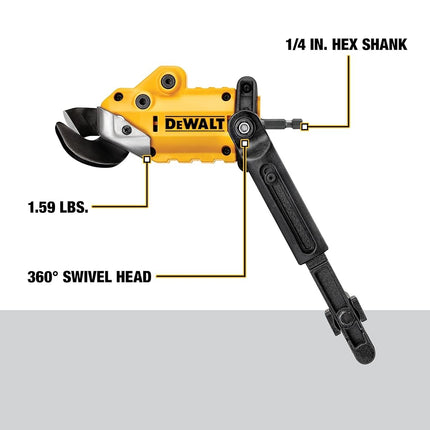 DEWALT DWASHRIR Metal Shears Attachment, Impact Ready,Black /Yellow