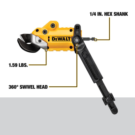DEWALT DWASHRIR Metal Shears Attachment, Impact Ready,Black /Yellow