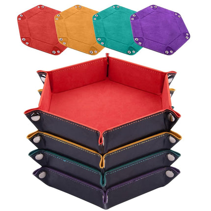 SIQUK 4 Pieces Dice Tray Set Foldable Dice Trays H