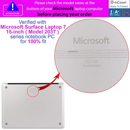 mCover Case ONLY Compatible for 2024+ 15" Microsoft Surface Laptop 7 (Model# 2037) Windows PC with ARM CPU and AI-Powered Copilot+ (NOT Fitting Other Surface Models) - Purple
