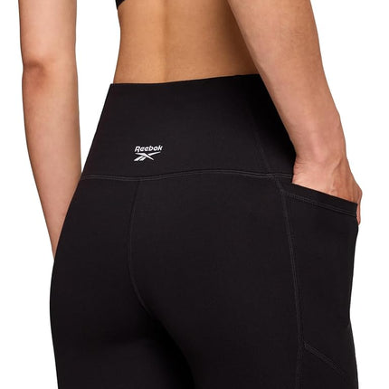 Reebok Odyssey Highrise 7/8 Leggings for Women, 25-Inch Inseam, Black, M