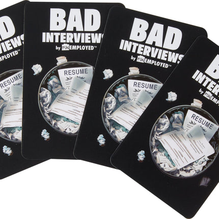 Mattel Games Malas entrevistas por Funemployed Party Game, noche de juegos para 3 o más jugadores, divertido juego de cartas de entrevistas de pensamiento rápido