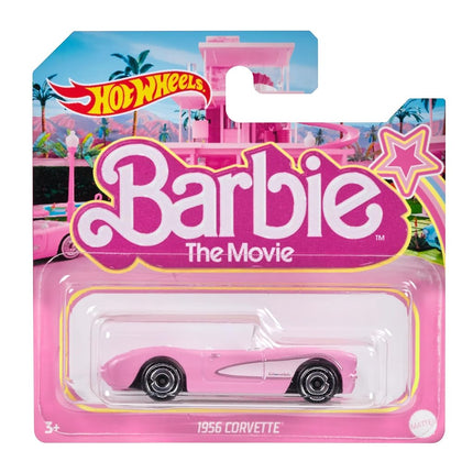 Hot Wheels  Barbie Die-Cast Pink Corvette in 1:64 Scale, Toy Car Modelled on the Corvette in Barbie The Movie with Film-Themed Packaging, HPR54