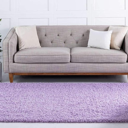Unique Loom Solid Shag Collection Lilac 3 x 5 Area Rug (3' 2" x 5' 2")