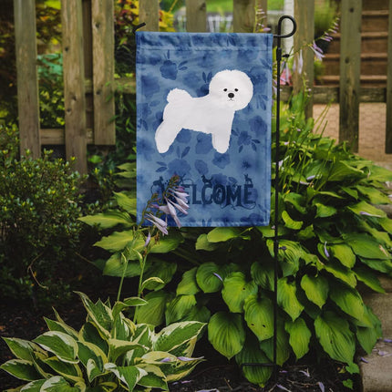 Caroline's Treasures CK6062GF Bichon Fris Welcome Flag Garden Size, Garden Size, multicolor