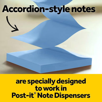 Post-it Note Dispenser, Modern Black, Pack Includes Dispenser and 3 Super Sticky Pop-up Sticky Notes Pads, 2X The Sticking Power (WAVE-330-BKVP)