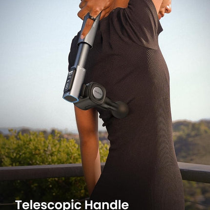 RENPHO Pistola de Masaje con Cabezal y Mango Ajustables, Masajeador Muscular de Percusión Portátil para Masaje de Tejido Profundo, Extend 2 con Estuche de Transporte Portátil, Atletas