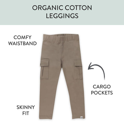 HonestBaby Multipack Leggings Skinny, Flare and Cargo Pants Organic Cotton for Infant Baby Girls, Toddlers, Little Kids, Cheetah, Newborn