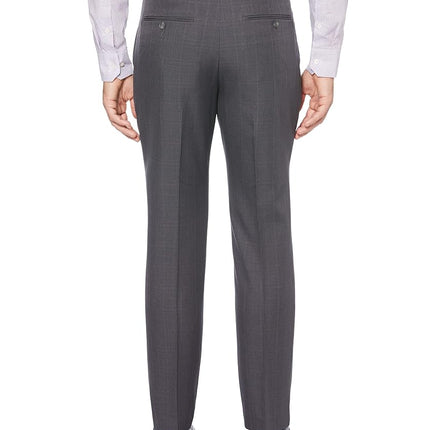 Perry Ellis Men's Modern-fit Performance Pant Dress, Charcoal Plaid, 40W x 32L