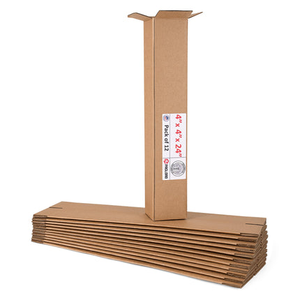 Paclord 12 Pack Large Cardboard Boxes 4" L x 4" W 