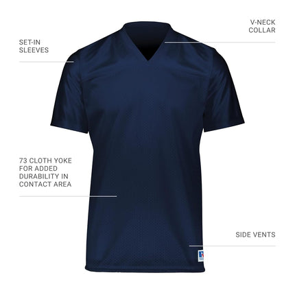 Russell Athletic Camiseta de fútbol americano liso para jóvenes, color azul marino