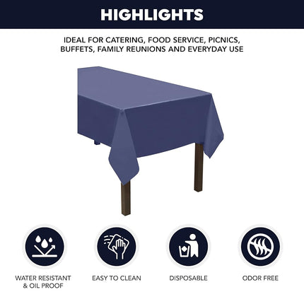 Party Essentials Plastic Banquet Table Roll, 40" x 100', Navy Blue