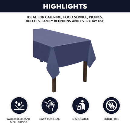 Party Essentials Plastic Banquet Table Roll, 40" x 100', Navy Blue