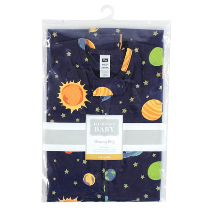 Hudson Baby Unisex Baby Cotton Sleeveless Wearable Sleeping Bag, Sack, Blanket, Solar System, 0-6 Months