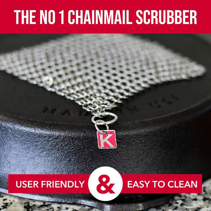 Knapp Made CM Scrubber - Stainless Steel Chain Mail Scrubber for Cast Iron Cookware