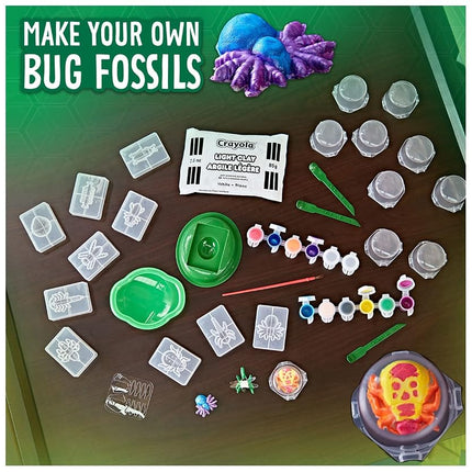 Crayola Metallic Clay Art Kit with Paints, Fossil Molds, Gift for Kids, Ages 7, 8, 9, 10