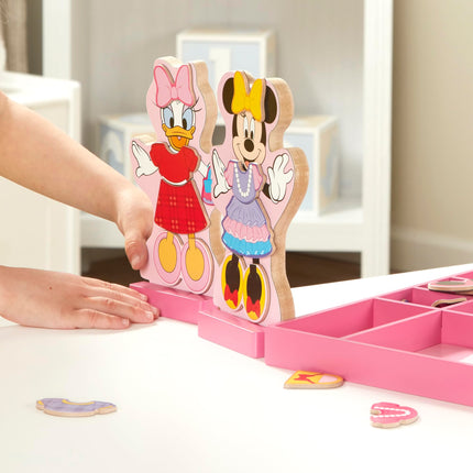 Melissa & Doug Disney Minnie Mouse and Daisy Duck Magnetic Dress-Up Wooden Doll Pretend Play Set (40+ pcs)