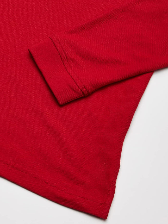 Polo de manga larga para uniforme escolar de niño Nautica, cierre de botón, tela cómoda y transpirable, rojo, 18-20