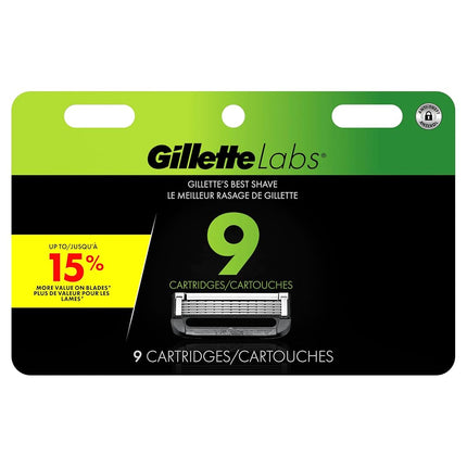 GilletteLabs Razor Blade Refills, Ultimate Precision Trimmer, 5 Bladed Refills, Compatible with Exfoliating Bar and Heated Razors, 9 Count