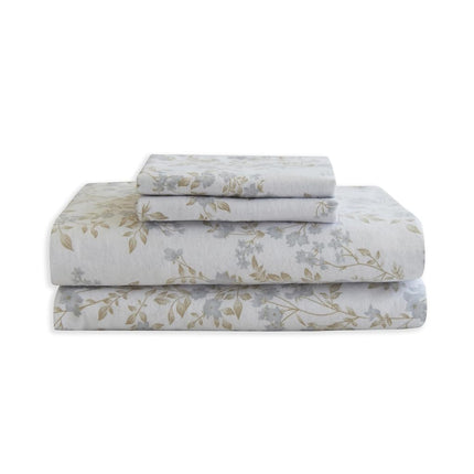 Elegant Comfort Ultra Soft 4-Piece 100% Turkish Cotton Flannel Sheet Set - Holiday Christmas Flannel Sheets, Warm and Cozy Anti-Pill Premium Quality, Deep Pocket Fitted Sheet- Twin XL, Maya Flower