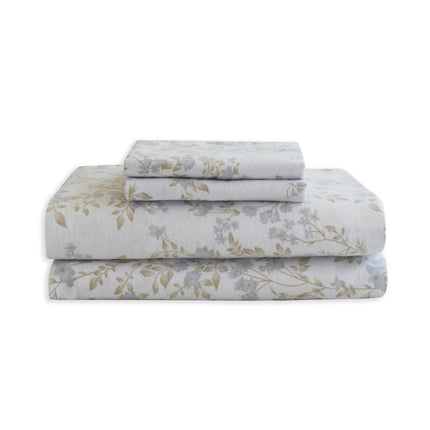 Elegant Comfort Ultra Soft 4-Piece 100% Turkish Cotton Flannel Sheet Set - Holiday Christmas Flannel Sheets, Warm and Cozy Anti-Pill Premium Quality, Deep Pocket Fitted Sheet- Twin XL, Maya Flower