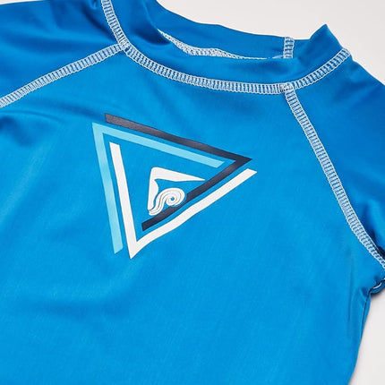 Kanu Surf Boys' Paradise UPF 50 Sun Protective Rash Guard Swim Shirt, Seaweeds Royal, 8