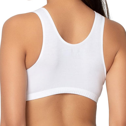 Fruit of the Loom Women's Built Up Tank Style Sports Bra Fashion Colors, Opaque, Skinny Stripe/White/Red Hot, 36 (Pack of 3)