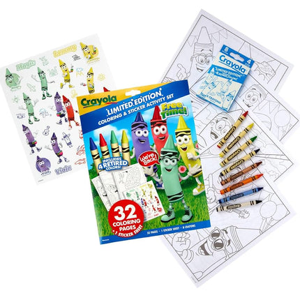 Crayola Retired Colors Coloring & Activity Set, Retired Crayons & Stickers, 32 Pgs, Gift for Kids Ages 3+