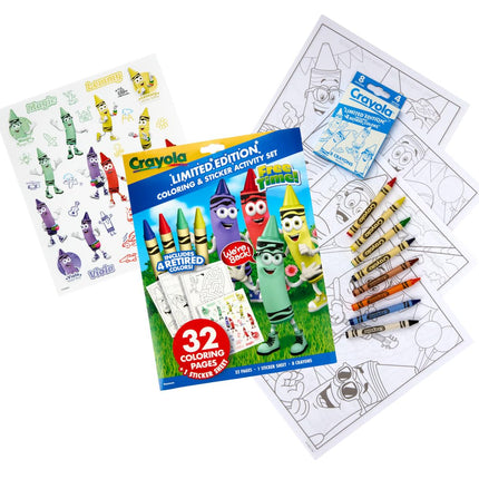 Crayola Retired Colors Coloring & Activity Set, Retired Crayons & Stickers, 32 Pgs, Gift for Kids Ages 3+