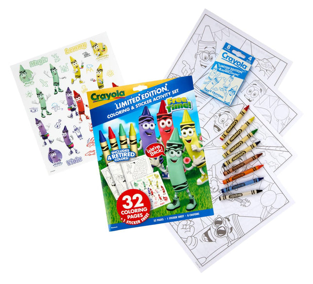Crayola Retired Colors Coloring & Activity Set, Retired Crayons & Stickers, 32 Pgs, Gift for Kids Ages 3+