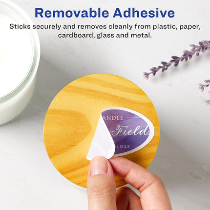Avery Matte White Removable Oval Labels with Sure Feed Technology, 1.5" x 2.5", 900 Removable Labels, Laser/Inkjet Printable Labels