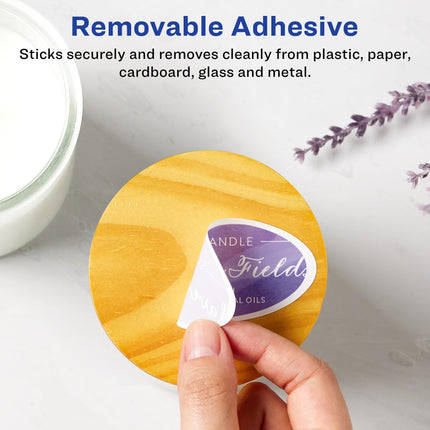 Avery Matte White Removable Oval Labels with Sure Feed Technology, 1.5" x 2.5", 900 Removable Labels, Laser/Inkjet Printable Labels