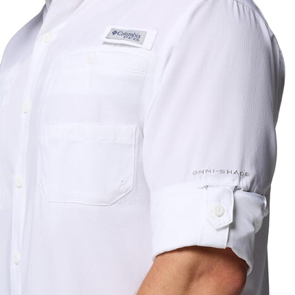 Columbia Men's Tamiami II Long Sleeve Shirt, White, Large Tall