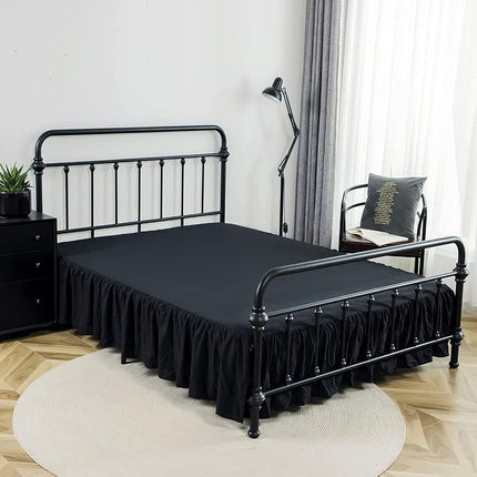 xuan dian Bed Skirt Queen Size Ruffled Bed Skirt with Split Corners