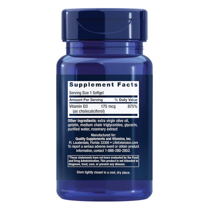 Life Extension Vitamin D3 7000 IU, 60 capsules