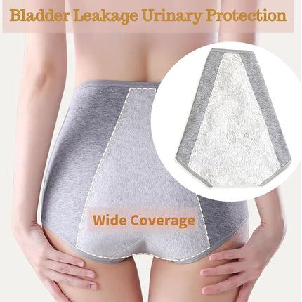Women's Washable Incontinence Underwear 3 Pack, High Waist Leakproof Ladies Panties, Reusable Incontinence Briefs for Bladder Leakage Protection(XL-Waist: 22.8''~42.5'')