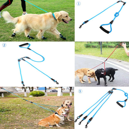 Heyllou 3 in 1 Durable Nylon Dog Leash with Padded Handle, 360° Swivel No Tangle Climbing Rope Removable Pet Traction Rope, Lead for Medium Large Dogs Blue