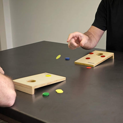 GoSports Coinshot Mini Tabletop Cornhole Game Set - Great Party Game for Travel - For Kids and Adults