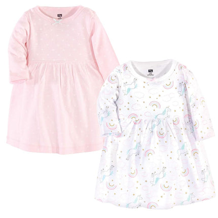 Hudson Baby Baby Girls' Cotton Dresses, Glitter Unicorn, 2T